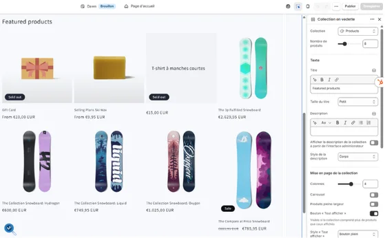 interface theme shopify referencement nantes Interface développeur d'une boutique shopify